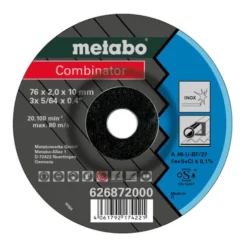 Metabo 3 Combinator 76x2,0x10 Mm, Inox, Meule De Tronçonnage Et Meule D’ébarbage, Modèle Coudé (626872000)