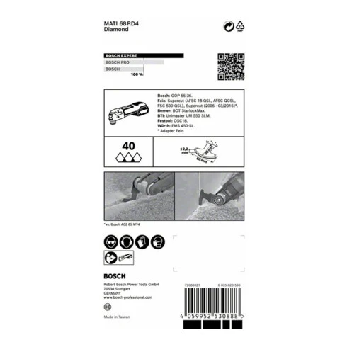 Bosch Expert Grout Corner Blade MATI 68 RD4 Lame Pour Outils Multifonctions, 68 X 30 Mm 4 Bosch Expert Grout Corner Blade MATI 68 RD4 Lame Pour Outils Multifonctions, 68 X 30 Mm – Image 2