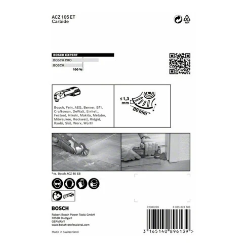 Bosch Expert MultiMaterial Segment Blade (lame De Scie à Segment) ACZ 105 ET Lame Pour Outils Multifonctions 4 Bosch Expert MultiMaterial Segment Blade (lame De Scie à Segment) ACZ 105 ET Lame Pour Outils Multifonctions – Image 2