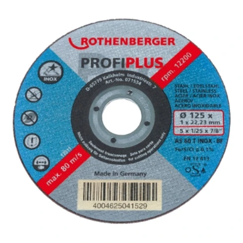 Disque à Découper Rothenberger INOX PROFI Plus, 115x1, En étain (contenu 10 Pcs.) 3 Disque à Découper Rothenberger INOX PROFI Plus, 115x1, En étain (contenu 10 Pcs.)