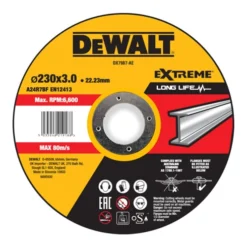 Disque à Tronçonner DeWalt EXTREME 230x3x22,23mm Métal Type 42 (déporté) DX7987-AE