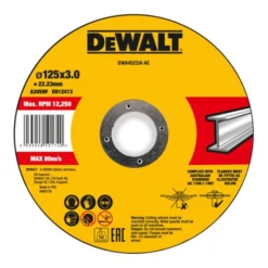 Disque à Tronçonner DeWalt Haute Performance 125x3x22,23mm Métal Type 42 (déporté) DWA4522IA-AE