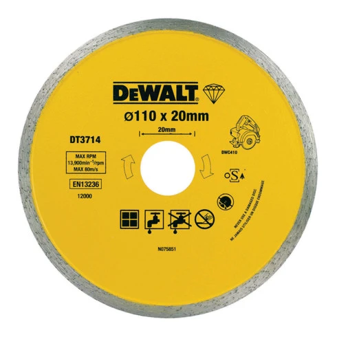Disque à Tronçonner Diamanté DeWalt DWC410 Carreaux 110 Mm DT3714-QZ 3 Disque à Tronçonner Diamanté DeWalt DWC410 Carreaux 110 Mm DT3714-QZ