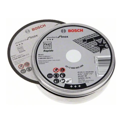 Disque à Tronçonner Droit Bosch Standard Pour Inox Rapido WA 60 T BF 3 Disque à Tronçonner Droit Bosch Standard Pour Inox Rapido WA 60 T BF