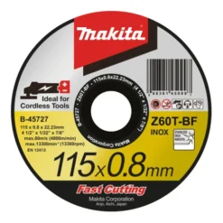 Disque à Tronçonner Makita 115x0,8 mm, Inox B-45727