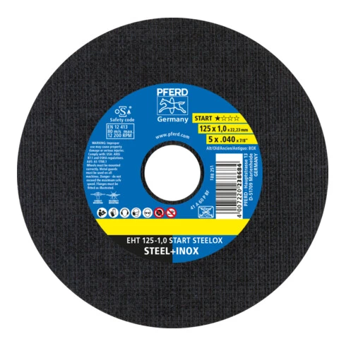 Disque à Tronçonner PFERD (INOX) EHT 125-1,0mm BOX 3 Disque à Tronçonner PFERD (INOX) EHT 125-1,0mm BOX