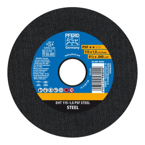 Disque à Tronçonner PFERD EHT PSF STEEL Acier 22,23 Mm Droit 3 Disque à Tronçonner PFERD EHT PSF STEEL Acier 22,23 Mm Droit
