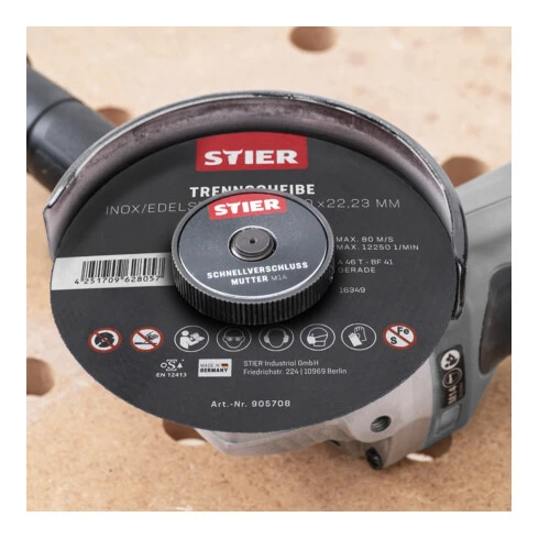 Disque à Tronçonner STIER 125 X 1,0 X 22,23 Droit, Inox/acier Inoxydable 1 pièce 4 Disque à Tronçonner STIER 125 X 1,0 X 22,23 Droit, Inox/acier Inoxydable 1 pièce – Image 2