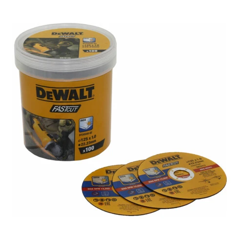 Disques à Tronçonner DeWalt Haute Performance 125x1x22,23mm Inox Type 41 (plats) - 100 Pièces DT20540-QZ 5 Disques à Tronçonner DeWalt Haute Performance 125x1x22,23mm Inox Type 41 (plats) - 100 Pièces DT20540-QZ – Image 3