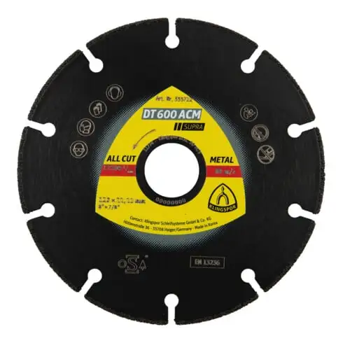 Disques à Tronçonner Diamantés Klingspor DT 600ACM 8 Segments VG - Brasés Sous Vide 3 Disques à Tronçonner Diamantés Klingspor DT 600ACM 8 Segments VG - Brasés Sous Vide