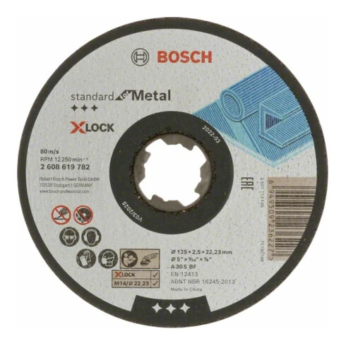 Disques à Tronçonner Droits Bosch, Standard For Metal X-Lock, Diamètre 125 Mm 3 Disques à Tronçonner Droits Bosch, Standard For Metal X-Lock, Diamètre 125 Mm
