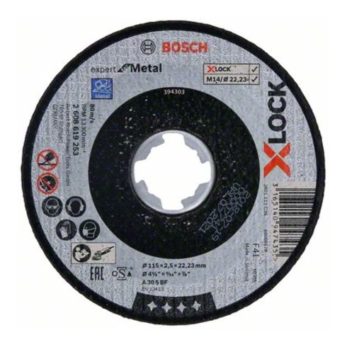 Bosch X-LOCK Cutting Disc Expert Pour Métal A 30 S BF 3 Bosch X-LOCK Cutting Disc Expert Pour Métal A 30 S BF