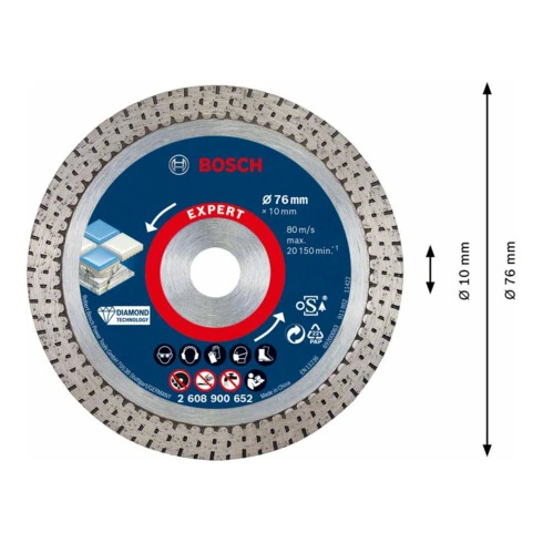 Disques De Coupe Diamantés Bosch EXPERT HardCeramic 6 Disques De Coupe Diamantés Bosch EXPERT HardCeramic – Image 4