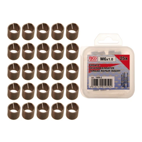 BGS Technic Inserts De Filetage De Remplacement BGS M8 X 1,25 Mm, 25 Pcs. 3 BGS Technic Inserts De Filetage De Remplacement BGS M8 X 1,25 Mm, 25 Pcs.