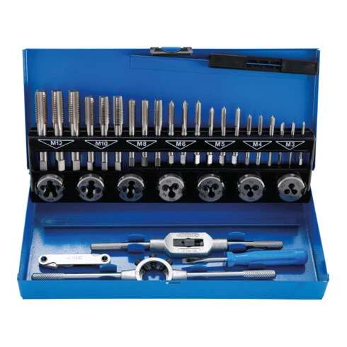 BGS Technic Jeu De Tarauds M3 - M12 32 Pièces Kraftmann 3 BGS Technic Jeu De Tarauds M3 - M12 32 Pièces Kraftmann