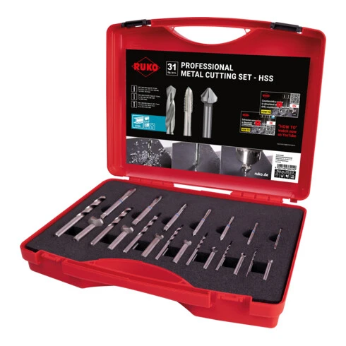 Kit Professionnel Ruko Pour L'usinage Des Métaux HSS 3 Kit Professionnel Ruko Pour L'usinage Des Métaux HSS