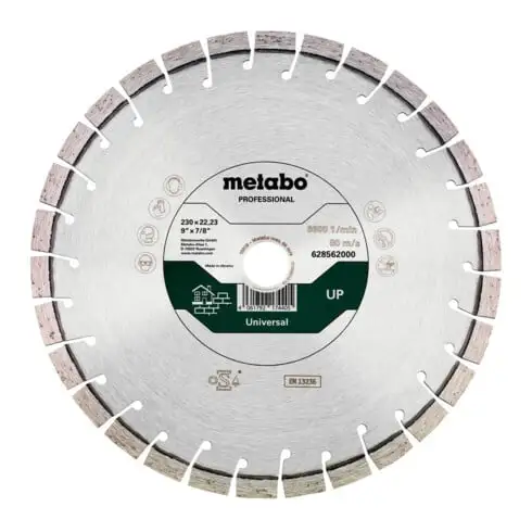 Metabo Disque à Tronçonner Diamanté 300x20,0/25,4mm, "UP", Universel "professional 3 Metabo Disque à Tronçonner Diamanté 300x20,0/25,4mm, "UP", Universel "professional