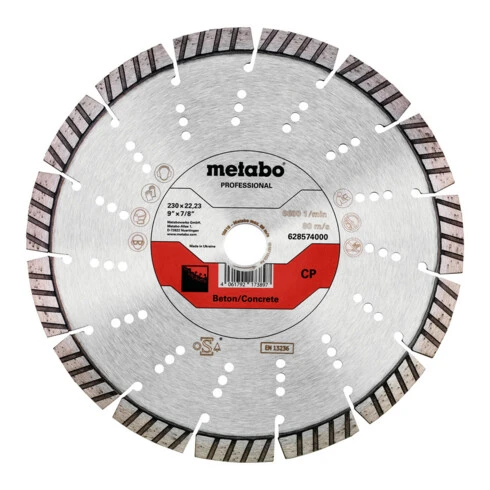 Metabo Meule De Tronçonnage Diamantée 230x22,23mm, « CP », Béton « Professional » (628574000) 3 Metabo Meule De Tronçonnage Diamantée 230x22,23mm, « CP », Béton « Professional » (628574000)