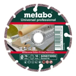 Metabo Meule De Tronçonnage Diamantée, 76x10,0mm, UP, Universal « Professional » (626873000)