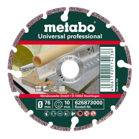Metabo Meule De Tronçonnage Diamantée, 76x10,0mm, UP, Universal « Professional » (626873000) 3 Metabo Meule De Tronçonnage Diamantée, 76x10,0mm, UP, Universal « Professional » (626873000)