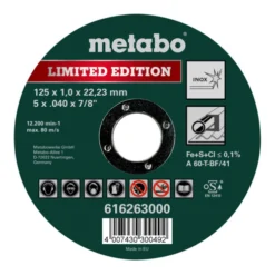 Disque De Découpe Metabo Limited Edition Inox Version Droite 1 Mm