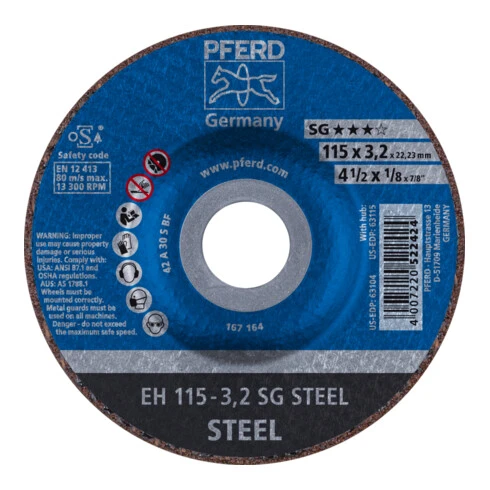 PFERD Roue De Tronçonnage EH SG STEEL 3 PFERD Roue De Tronçonnage EH SG STEEL