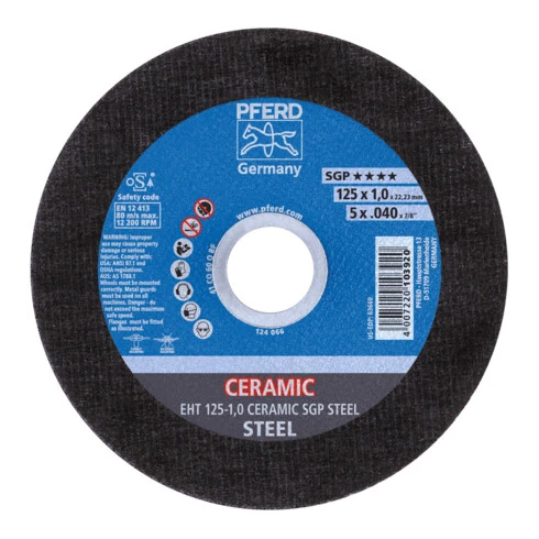 PFERD Disques à Tronçonner EHT 115-1,0 CERAMIC SGP STEEL 3 PFERD Disques à Tronçonner EHT 115-1,0 CERAMIC SGP STEEL