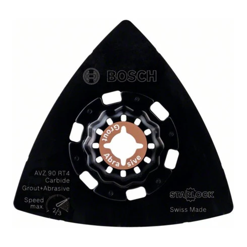 Plaque Abrasive Carbide-RIFF Bosch AVZ 90 RT4, 90 Mm, Ponçage Au Carbure Grain 4 3 Plaque Abrasive Carbide-RIFF Bosch AVZ 90 RT4, 90 Mm, Ponçage Au Carbure Grain 4