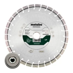 Metabo Set : 1 X Meule De Tronçonnage Diamantée 230x22,23mm, « UP » + 1 X écrou De Serrage Rapide M 14 (628583000)